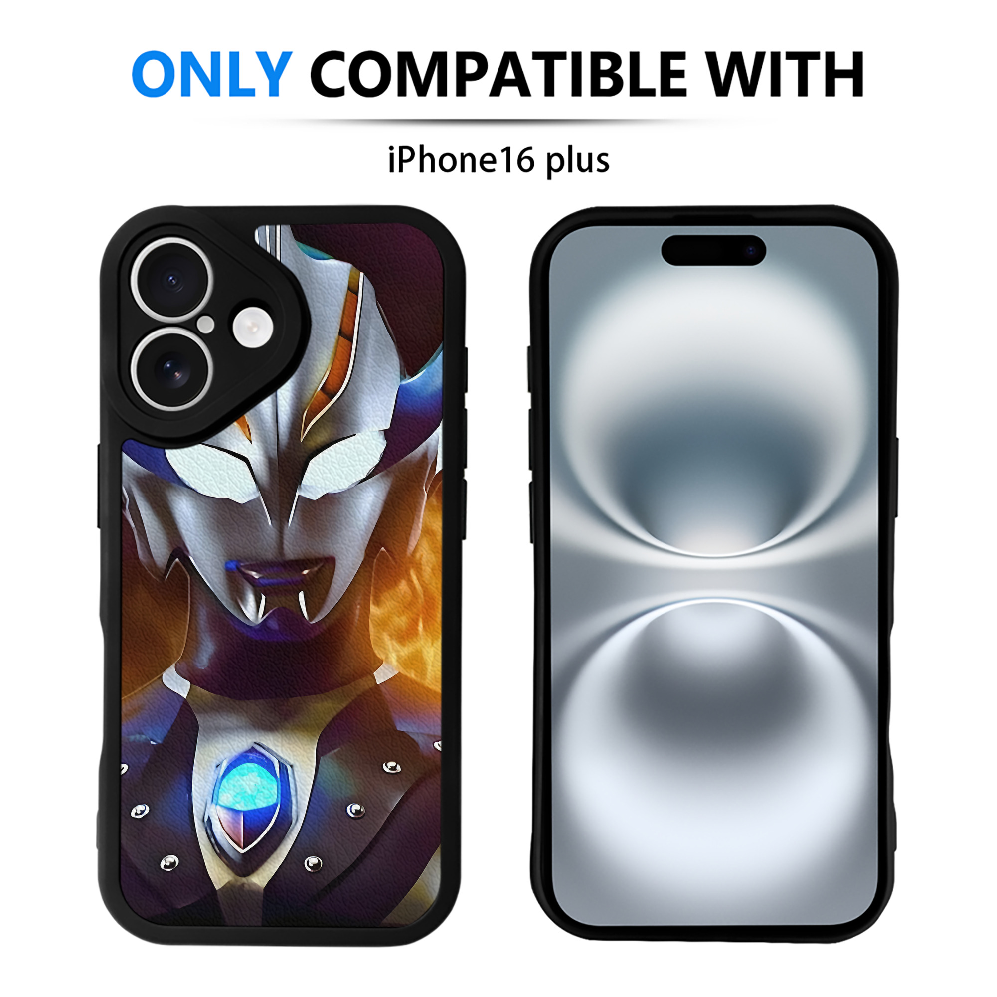 （画像用） ウルトラマン Ultraman 【iPhone 16シリーズ対応】シリコンスマホケース（レザー調） 材質：シリコン